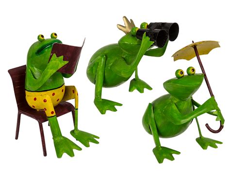 Metal garden frog