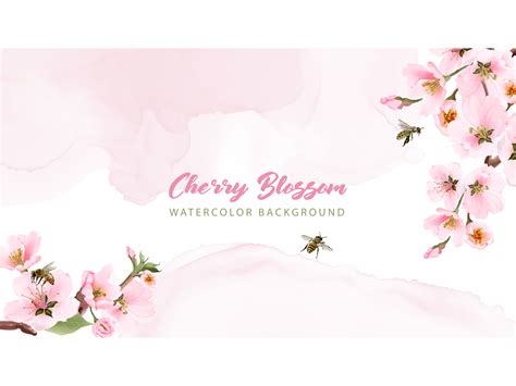 Watercolor Cherry Blossom Background Graphic by Theresia Studio · Creative Fabrica