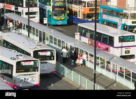 Buses in Leicester Leicestershire UK Stock Photo - Alamy