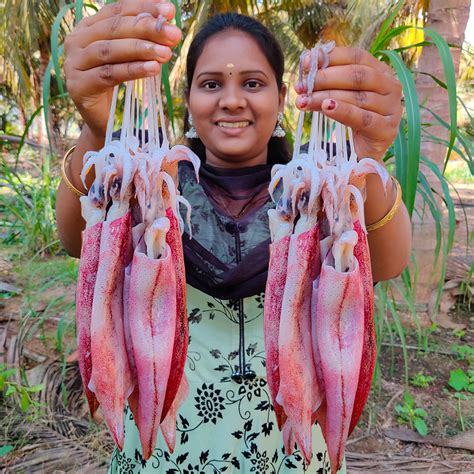 SQUID FISH RECIPE | Kanava Meen Thokku | Banana Leaf Cooking | cooking, recipe | கனவா மீன் ...