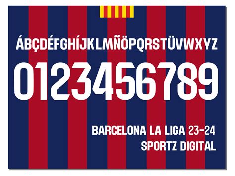 Font Vector Jersey Barcelona 2023/2024 Font SVG, PDF, TTF / Cutting Kit ...