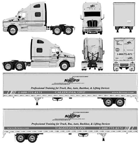 Peterbilt Truck Template | 2009 Peterbilt 387 Heavy Truck blueprints ...