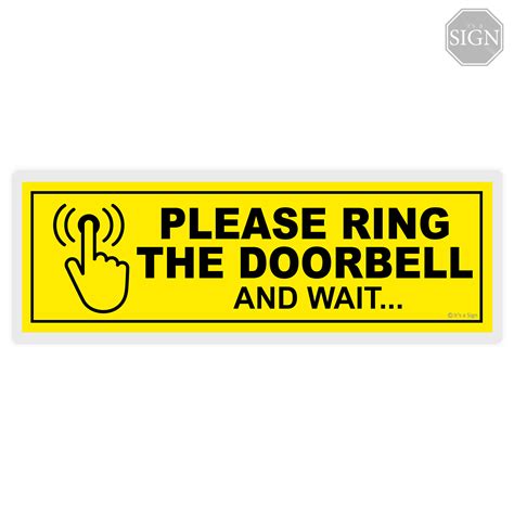 Ring Doorbell and Wait Sign - Laminated Signage Label - 4 x 11 inches ...