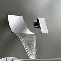 Waterfall Wall Mount Bathroom Faucet Single Handle Basin Mixer Tap Chr ...