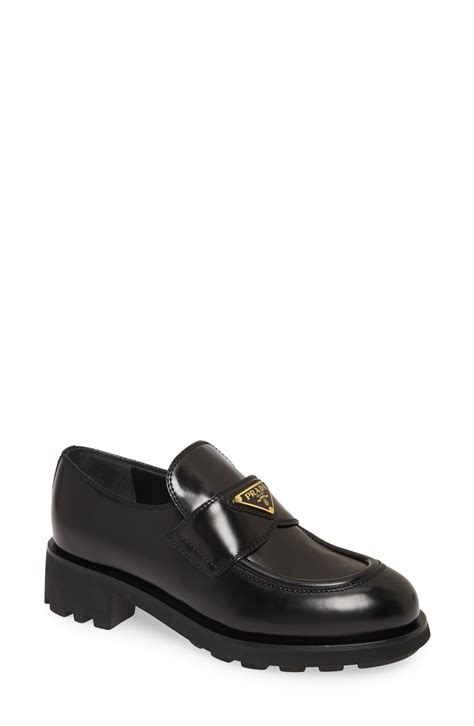 Prada Logo Block Heel Penny Loafer available at #Nordstrom | Loafers ...