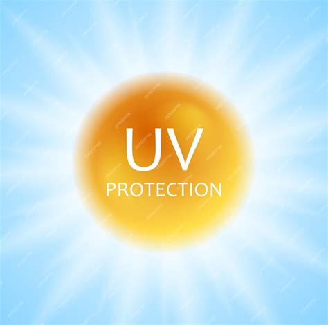 Premium Vector | Uv protection concept design with shiny sun and sunlight