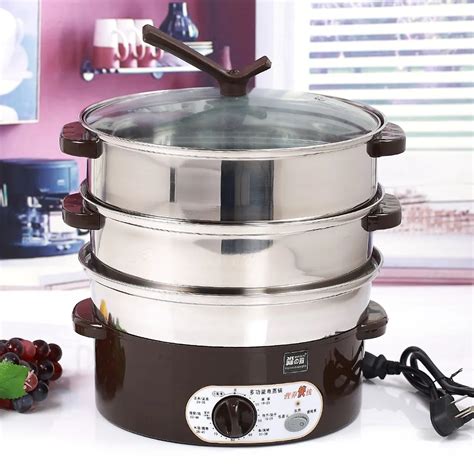 Electric steamer stainless steel multifunctional super large capacity electric food steamer ...