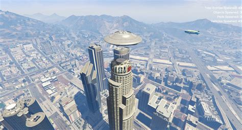 UFO on Maze Bank Tower | GTA 5 Mods