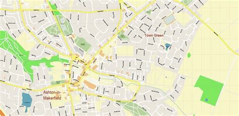 Wigan Area UK PDF Vector Map: City Plan High Detailed Street Map ...