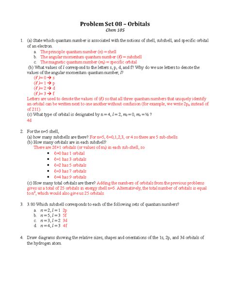 Quantum Numbers Practice Worksheet – Englishworksheet.my.id