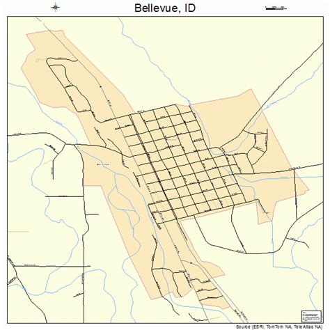 Bellevue Idaho Street Map 1606220