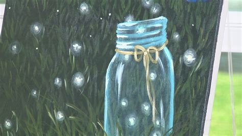 Fireflies in Mason Jar Painting Lesson BY VICTORIA GOBEL - YouTube