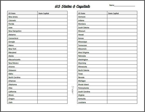 State Capitals Practice - FREE printable worksheet State Capitals Quiz ...