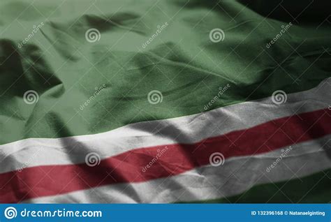 Chechen Republic of Ichkeria Flag Rumpled Close Up Stock Photo - Image of fabric, shadow: 132396168