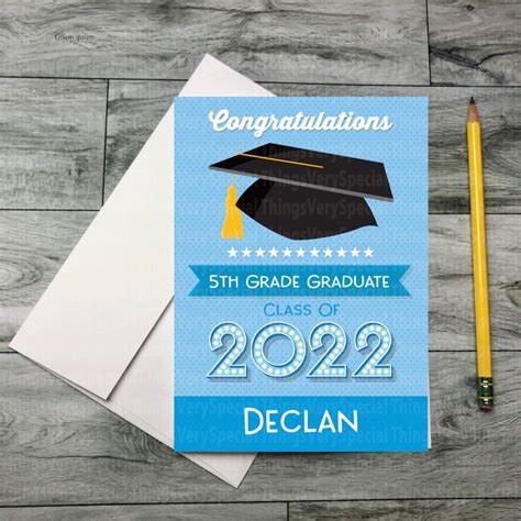 5th Grade Graduation Card Personalized Fifth Grade Graduation - Etsy