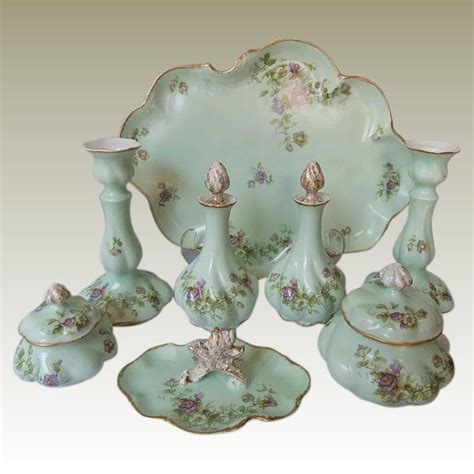 Antique Limoges Porcelain Ladies Dresser Set, 8 pieces, C1890-1910 | Dresser sets, Antiques ...