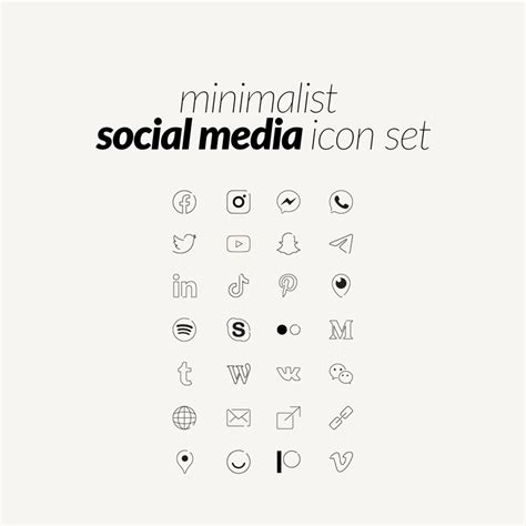 Minimalist Social Media Icons — perspective ix