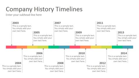 Company History Timelines Diagrams PowerPoint Presentation Template