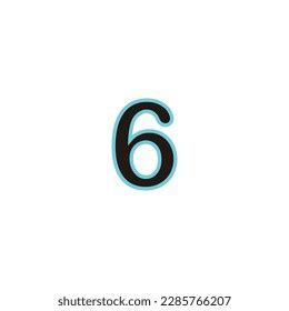 Number 6 Neon Blue Geometric Symbol Stock Vector (Royalty Free ...