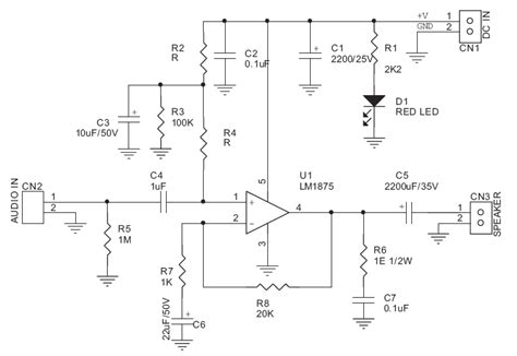 20W Audio Amplifier using LM1875 - Electronics-Lab.com