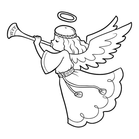 Premium Vector | Coloring book for children, angel