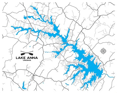 Lake Anna Map File, Lake Anna SVG, Instant Download, Laser File, Lake ...