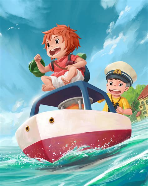 vicky guizar - Ponyo & Sosuke - Ghibli Fanart Series 04