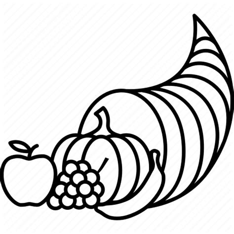 Thanksgiving Cornucopia Drawing | Free download on ClipArtMag