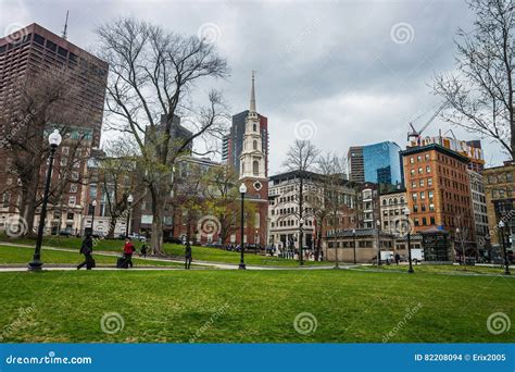 Park Street Church in Boston Common Public Park of USA Editorial Stock Image - Image of ...