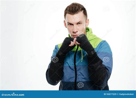 Portrait of an Angry Professional Male Fighter Boxing Stock Image ...