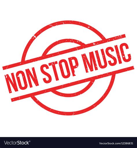 Non stop music rubber stamp Royalty Free Vector Image