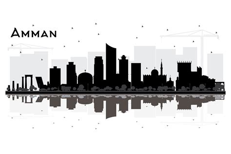 Amman Jordan City Skyline Silhouette | Pre-Designed Photoshop Graphics ...