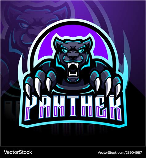 Panther esport mascot logo design Royalty Free Vector Image