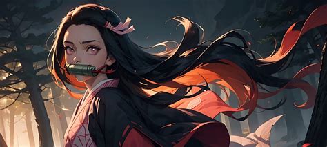 2400x1080 Resolution Nezuko Demon Slayer 2024 AI Art 2400x1080 Resolution Wallpaper - Wallpapers Den