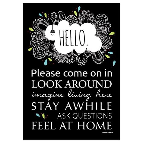 “Hello” Welcome Sign – Creative Series – Black & White – Studio 4 Signs