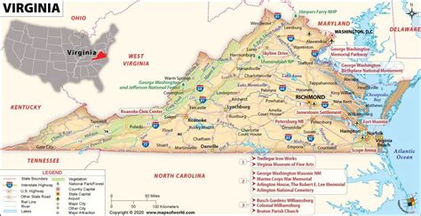 Map Of the United States: Where Is Virginia Located On A Map Of The United States