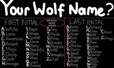 i think this is a better list than my last wolf name post...Use your first name, first & last ...