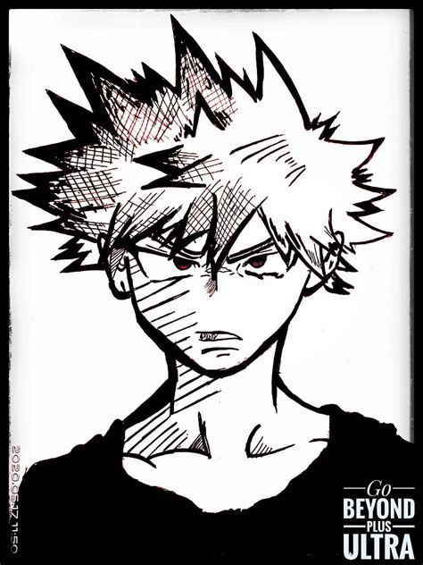 My Hero Academia-original graphite pencil drawing of Katsuki Bakugo ...