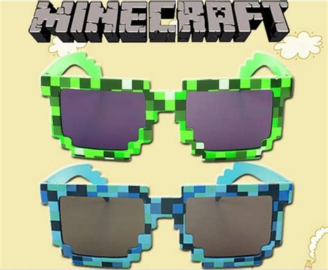 Minecraft JJ Creeper Sunglasses For Girls Or Boys Mosaic Cartoon Sun ...