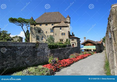 Yvoire castle, France stock image. Image of leman, gothic - 21350735