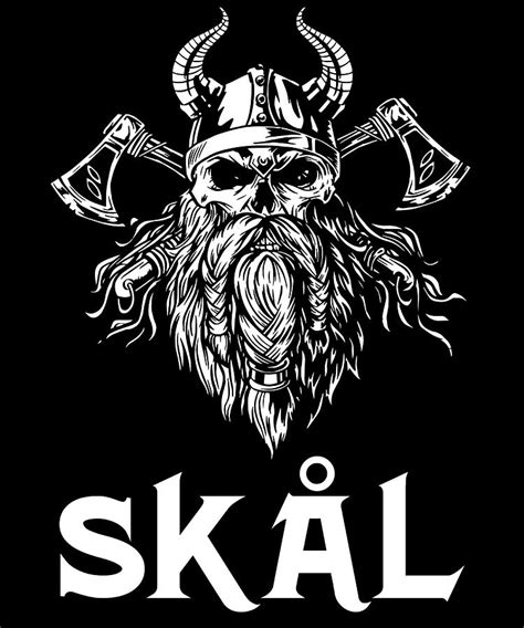 Skal Viking Drinking red green Painting by Chapman Holly - Pixels