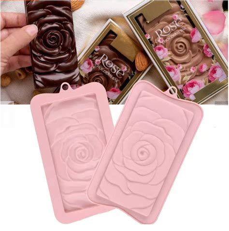 Rose Print Chocolate Bar Silicone Mold-baking Tools-non-stick Silicone ...