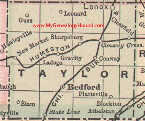 Taylor County, Iowa 1905 Map