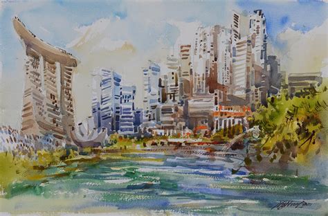 Singapore Scene Paintings Art Gift