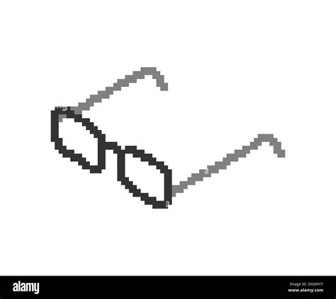 Glasses pixel art. 8 bit spectacles pixelated Vector illustration Stock ...