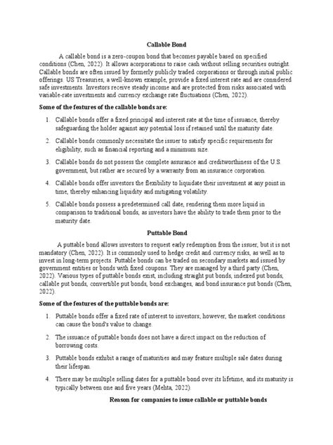 Callable Bond | PDF | Bonds (Finance) | Option (Finance)