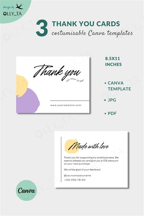 Thank You Card Printable| Canva Template