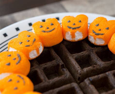 Dark Chocolate Marshmallow Halloween Waffles - Brownie Bites Blog