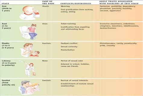 Freud Stages Of Development Chart