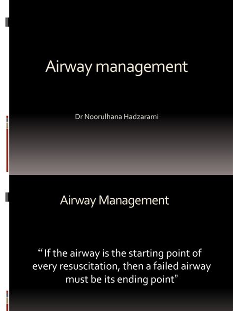 Airway Management | PDF | Clinical Medicine | Medicine